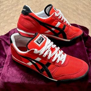 Red ASICS onitsuka tiger trainers